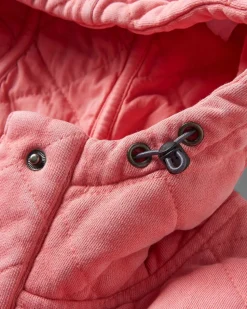 Clementine Recycled Quilted Popper Up Hoodie