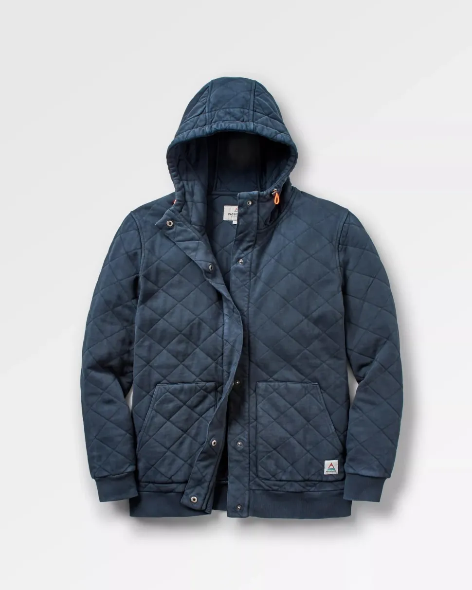 Clementine Recycled Quilted Popper Up Hoodie