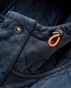 Clementine Recycled Quilted Popper Up Hoodie
