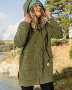 Getaway Recycled Cotton Quilted Full Zip Hoodie