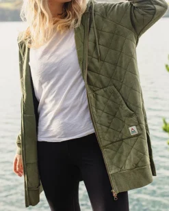 Getaway Recycled Cotton Quilted Full Zip Hoodie